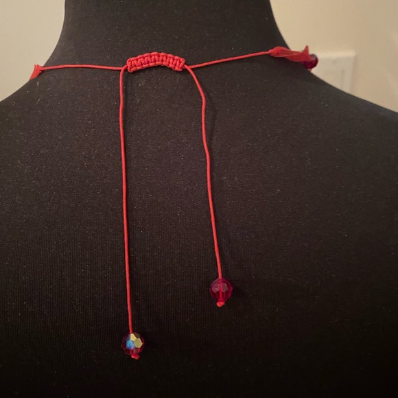 Crystal and Ribbon Necklace - Picture 2 of 9